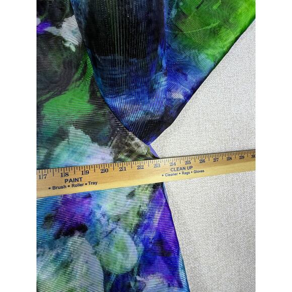 Berek Women Large Blue Green Sheer Cropped Open Front Long Sleeve Holiday Jacket - Picture 5 of 8